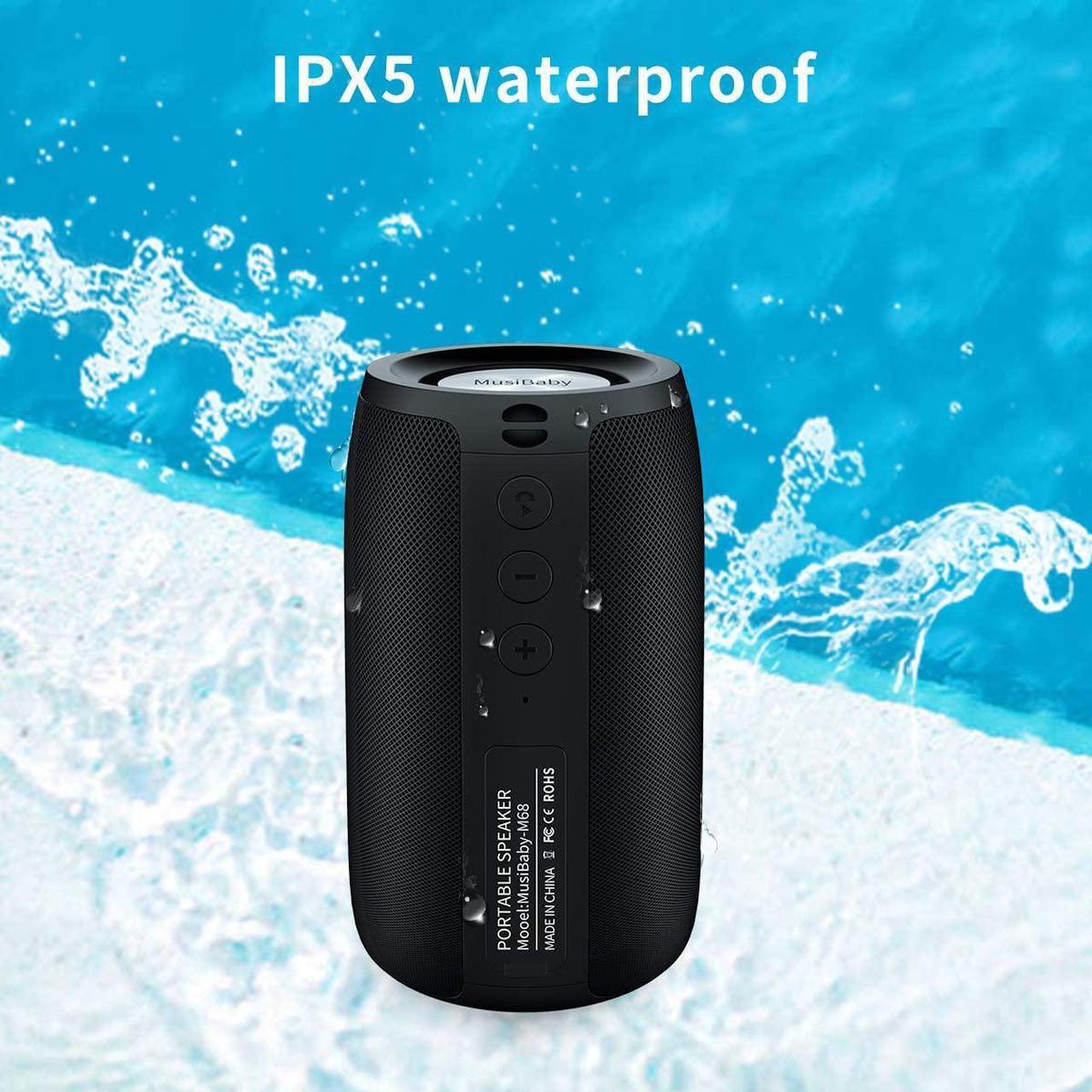Alt view image 6 of 6 - Bluetooth Speaker,MusiBaby Speaker,Wireless,Outdoor, Waterproof,Portable Speaker,Dual Pairing, Bluetooth 5.0,Loud Stereo,Booming Bass,1500 Mins Playtime for Home&Party,Gifts Speaker(Blk)