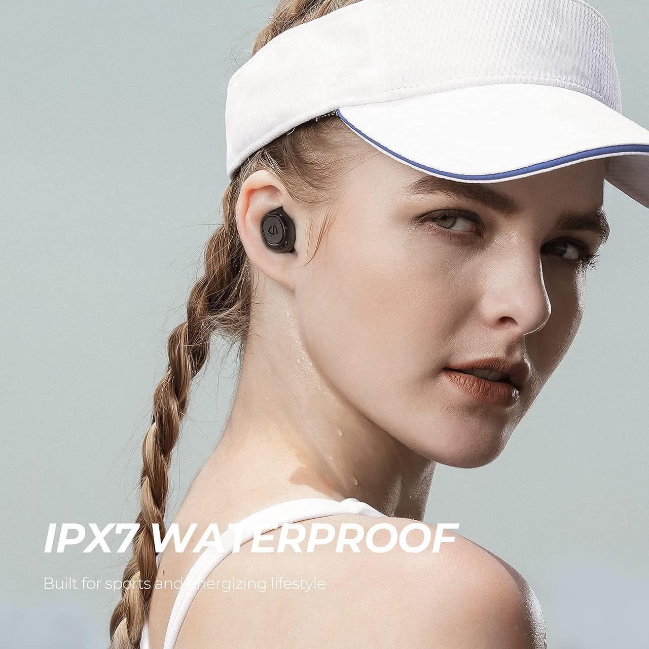 Alt view image 3 of 7 - SoundPEATS Wireless Earbuds TrueFree2 Bluetooth 5.0 Headphones in-Ear Stereo TWS Sports Earbuds, IPX7 Waterproof, Customized Ear Fins, USB-C Charge, Monaural/Binaural Calls, 20 Hours Playtime