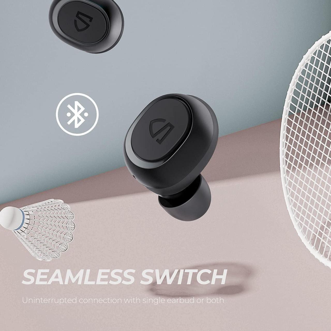Alt view image 4 of 7 - SoundPEATS Wireless Earbuds TrueFree2 Bluetooth 5.0 Headphones in-Ear Stereo TWS Sports Earbuds, IPX7 Waterproof, Customized Ear Fins, USB-C Charge, Monaural/Binaural Calls, 20 Hours Playtime