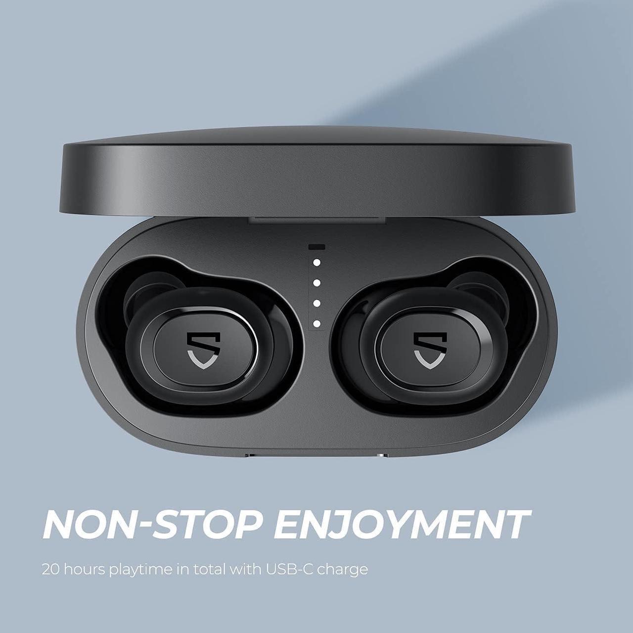 Alt view image 5 of 7 - SoundPEATS Wireless Earbuds TrueFree2 Bluetooth 5.0 Headphones in-Ear Stereo TWS Sports Earbuds, IPX7 Waterproof, Customized Ear Fins, USB-C Charge, Monaural/Binaural Calls, 20 Hours Playtime