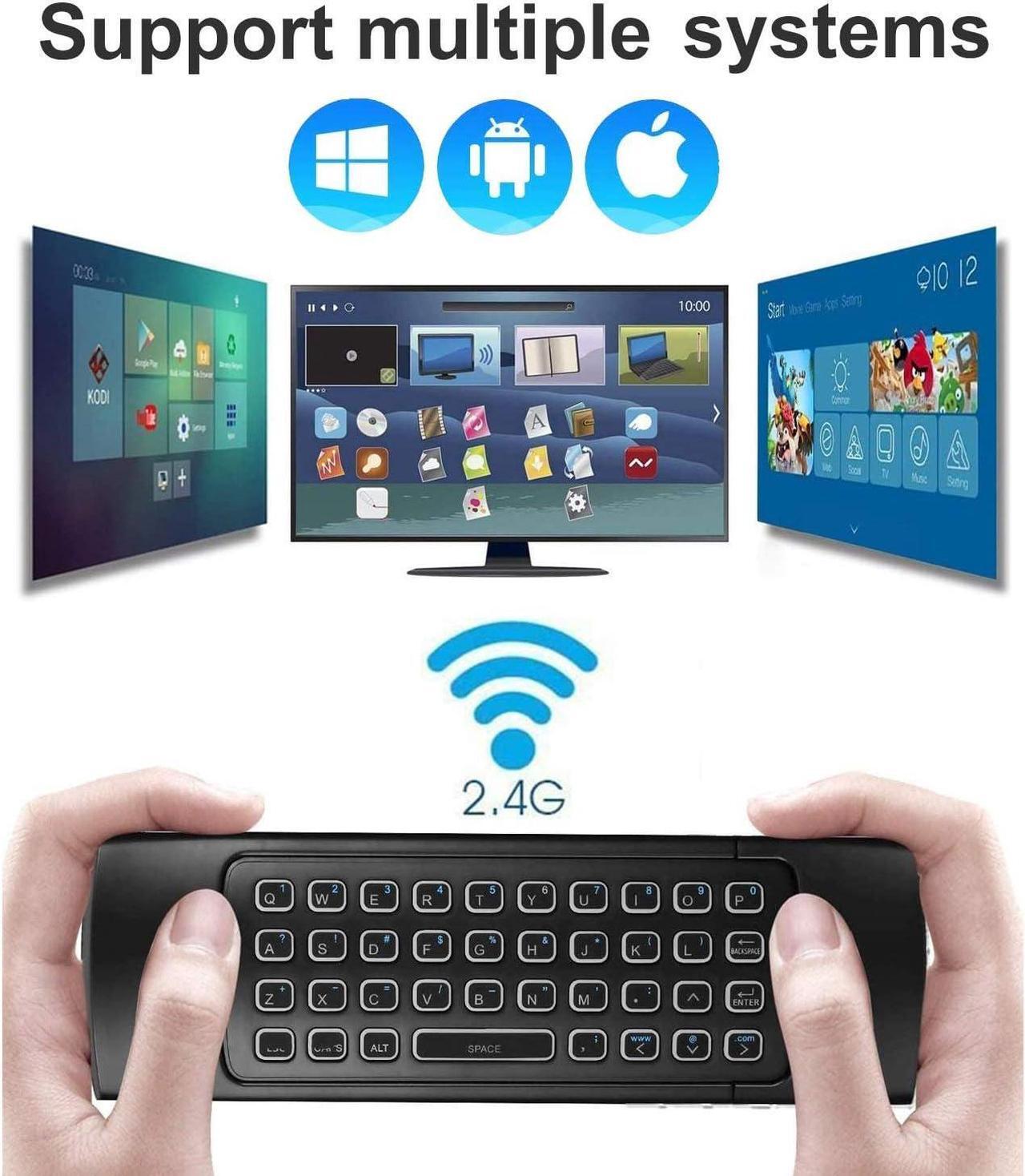 Alt view image 4 of 7 - Air Mouse Remote MX3 Pro with Backlit, Rock&Rown 2.4G Air Remote with Wireless Keyboard,Backlit and Key-Learning Function, Best for Android TV/Box/PC/Android Projector/HTPC/Xbox/Raspberry Pi
