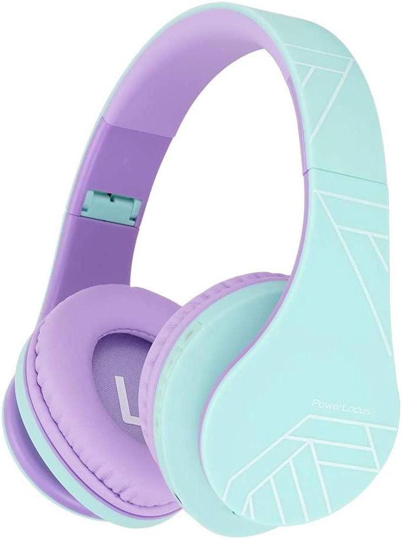 PowerLocus Kids Headphones Over-Ear, Bluetooth Wireless Headphones for Kids,with Microphone, Safe 85DB Volume Limited, Foldable with Carry Case, Audio Cable, Micro SD mode for Online Classes,PC,Phones