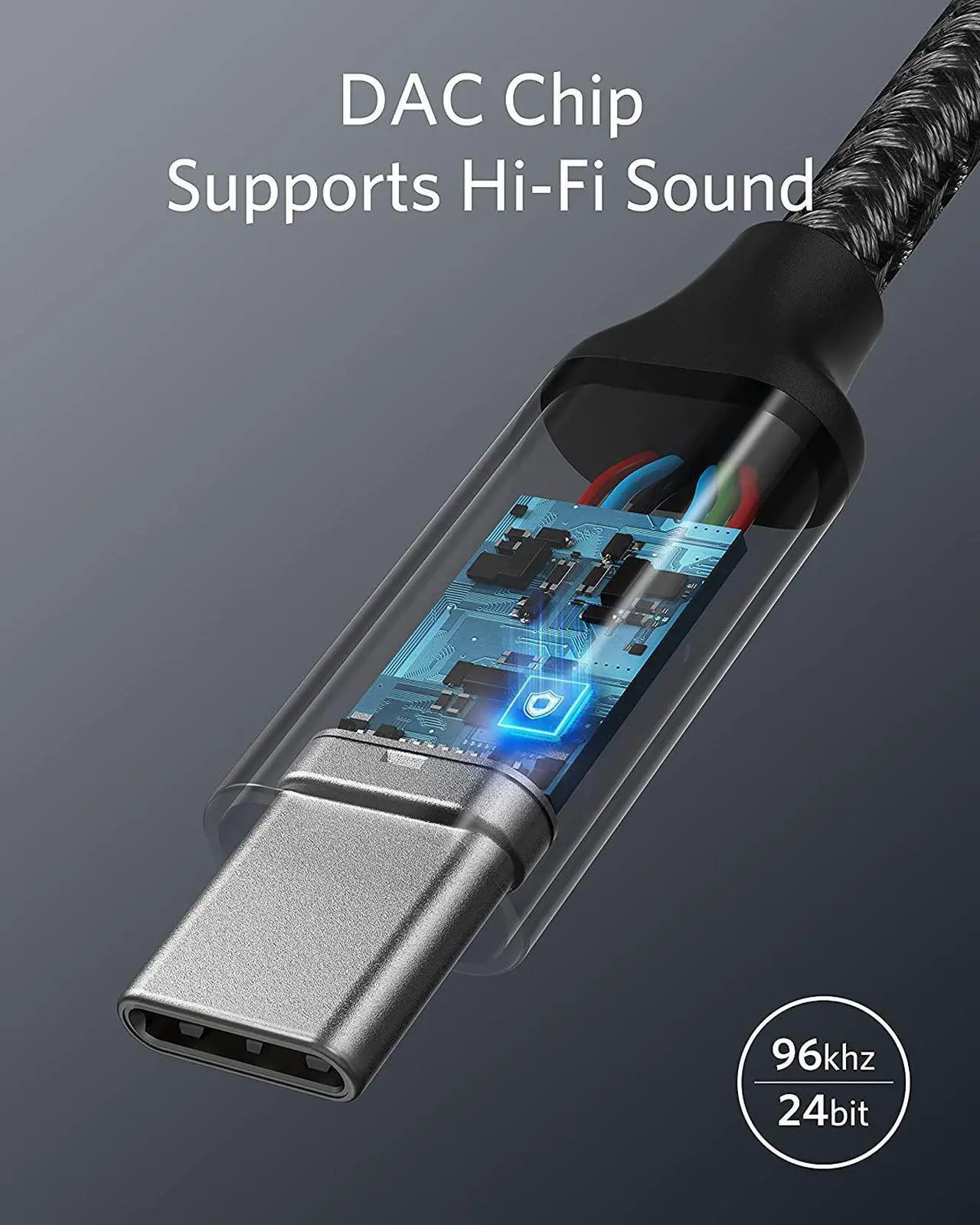 Alt view image 3 of 6 - USB C to 3.5mm Audio Adapter Male to Female Nylon Cable for  S20/S20+/S20 Ultra Pixel 4/+ 4XL and More Type C Devices