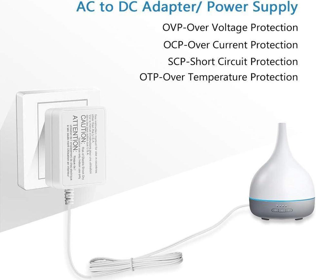 Alt view image 7 of 7 - 24V 0.5A 500mA Power Supply Adapter for Essential Oil Diffuser Aromatherapy Humidifier ETL Listed Class 2 Power Adapter 100V~240V AC to DC 24 Volt 12W Converter 5.5x2.1mm Tip 6ft Power Cord