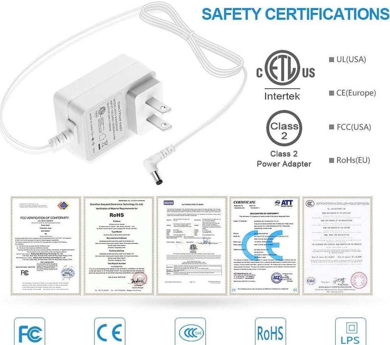 Alt view image 4 of 7 - 24V 0.5A 500mA Power Supply Adapter for Essential Oil Diffuser Aromatherapy Humidifier ETL Listed Class 2 Power Adapter 100V~240V AC to DC 24 Volt 12W Converter 5.5x2.1mm Tip 6ft Power Cord