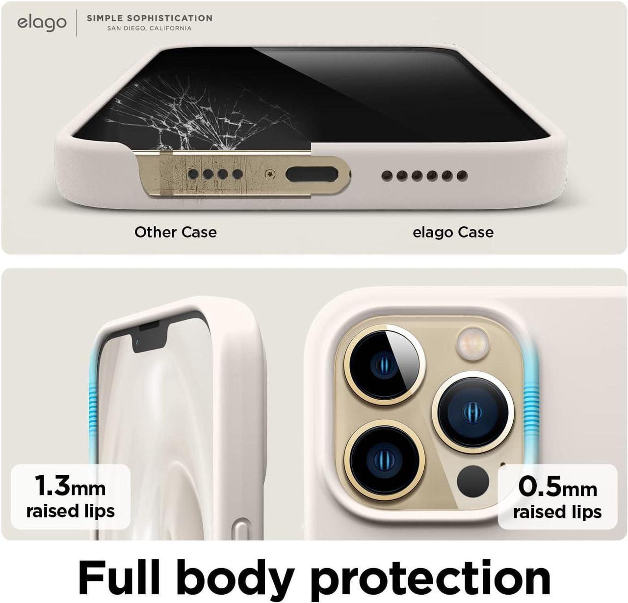 Alt view image 5 of 7 - Compatible with iPhone 13 Pro Max Case, Liquid Silicone Case, Full Body Screen Camera Protective Cover, Shockproof, Slim Phone Case, Anti-Scratch Soft Microfiber Lining, 6.7 inch (Stone)