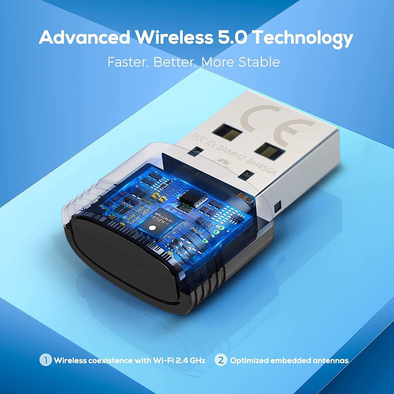 Alt view image 3 of 6 - Wireless Adapter for PC,USB Wireless Adapter 5.0, Plug and Play Wireless Transmitter & Receiver Compatible with Win 7/ 8.1/10, for PC, Desktop, Laptop, Keyboard, Headset, Mouse, Printer