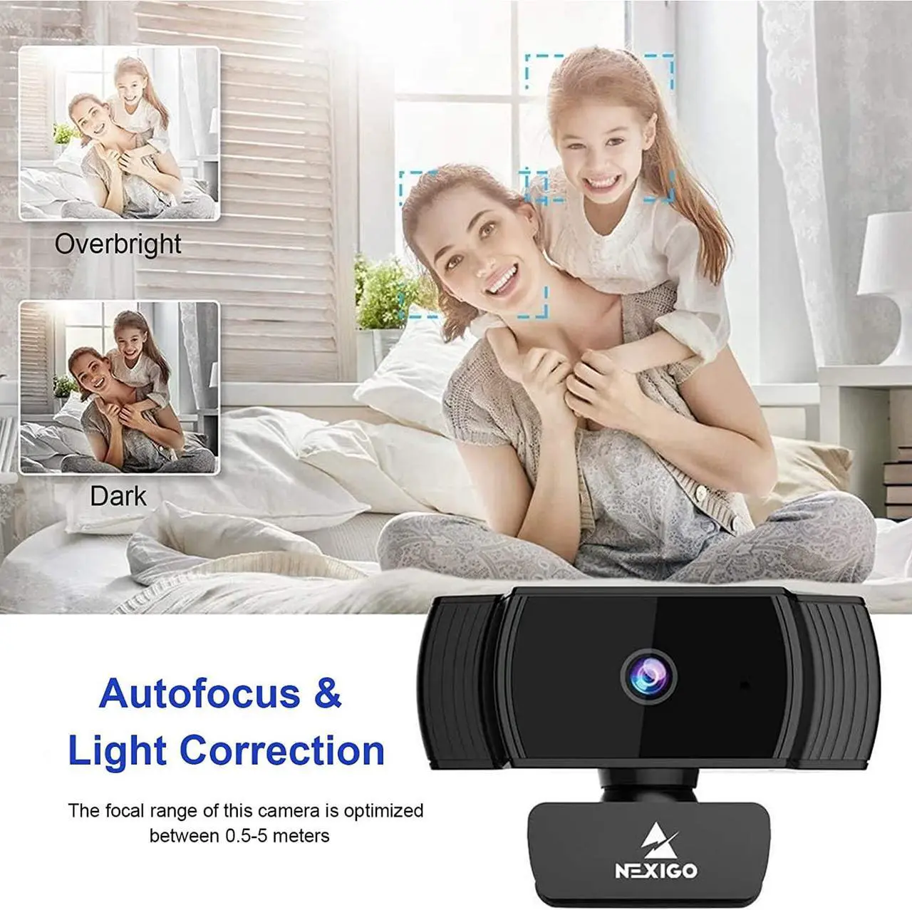 Alt view image 3 of 7 - NexiGo N930AF Webcam with Microphone for Desktop, Autofocus, Webcam for Laptop, Computer Camera, 1080p HD USB Web Camera, Compatible with Zoom/Skype/Teams/Webex