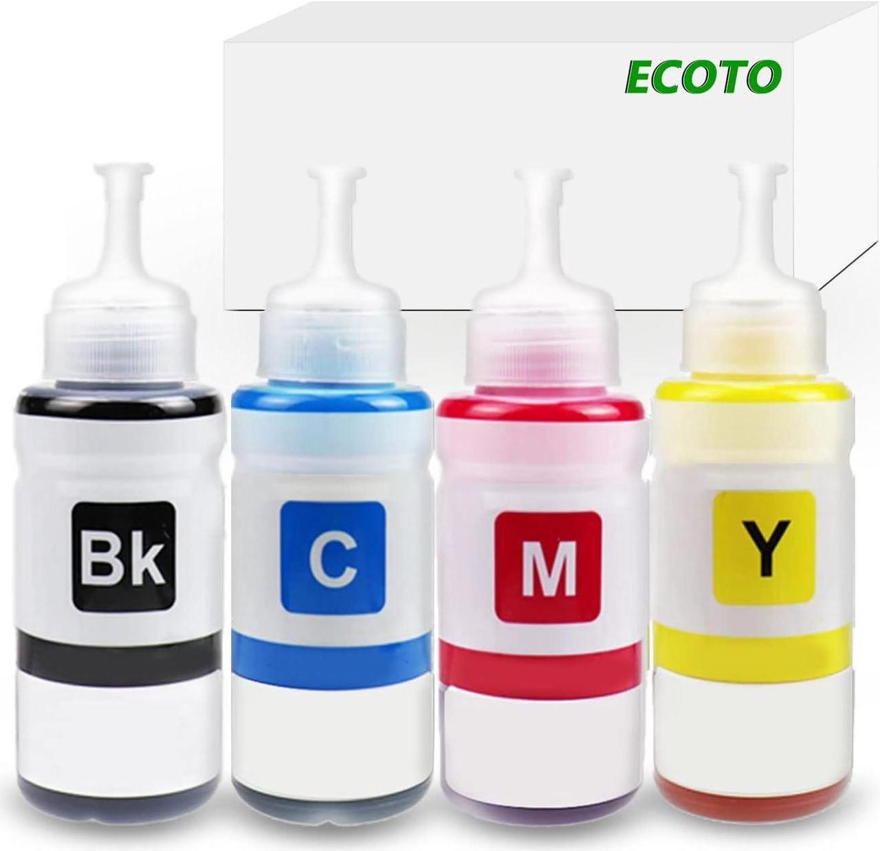 4 Pack ECOTO Compatible Ink Bottles Replacement for Epson 664 T664 Expression ET-2500 ET-2550 ET-2600 ET-2650 ET-3600 Workforce ET-4500