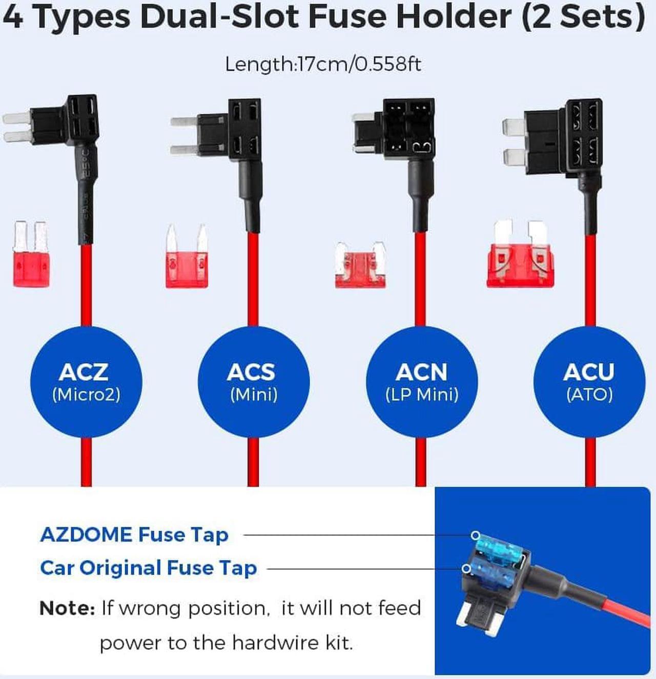 Alt view image 4 of 7 - 3-Lead ACC Hardwire Kit Mini-USB Port for M550(Pro)/M01 Pro/M17 Dash Cam, 12ft with Fuse Kit, for Dash Camera 24H Parking Monitor, Converts 12V-24V to Output 5V/2.5A Max, Low Voltage Protection