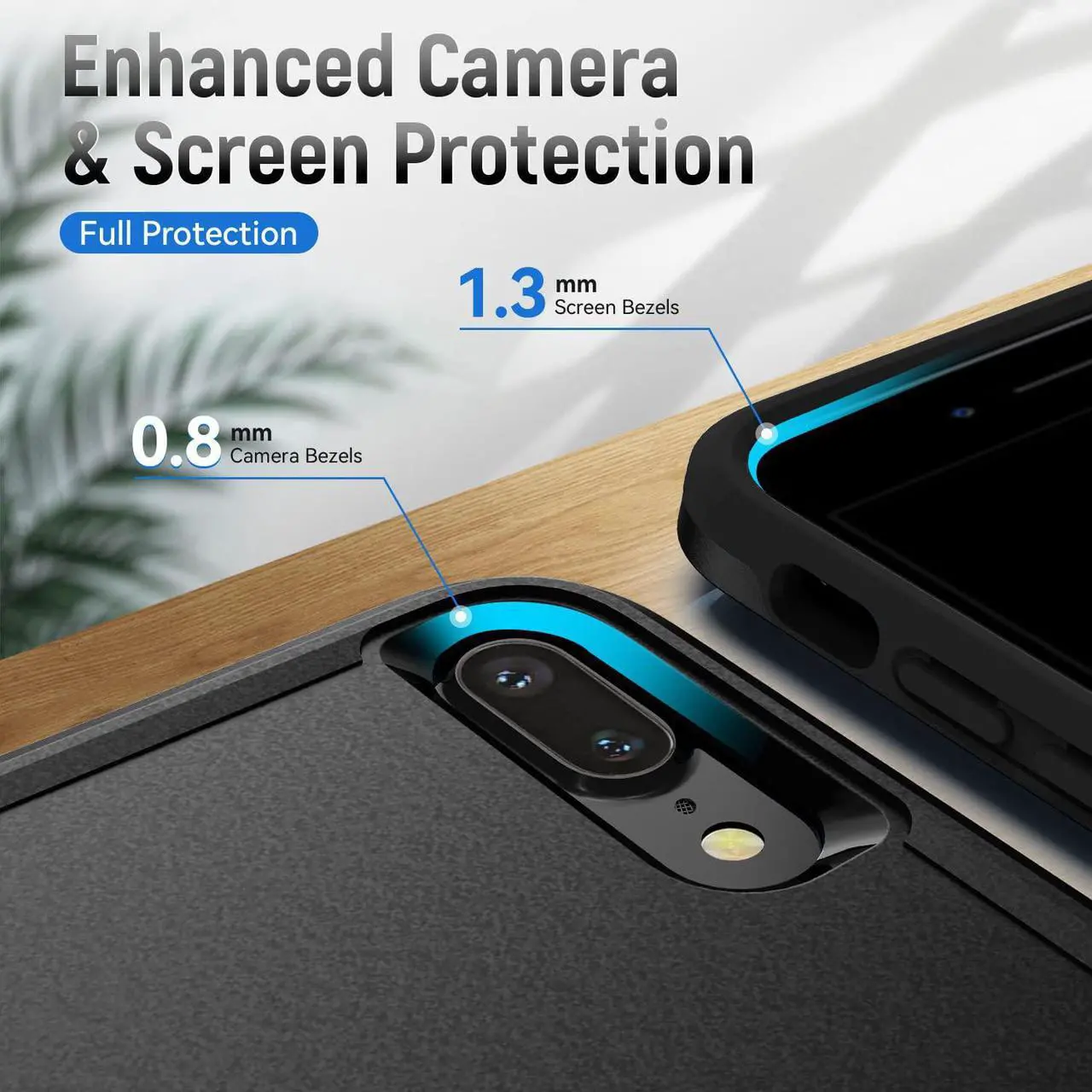 Alt view image 5 of 6 - for iPhone 8 Plus Case, iPhone 7 Plus Case,with HD Screen Protector,[Military Grade Drop Tested] Heavy-Duty Tough Rugged Shockproof Protective Phone Case for iPhone 7 Plus /iPhone 8 Plus 5.5, Black
