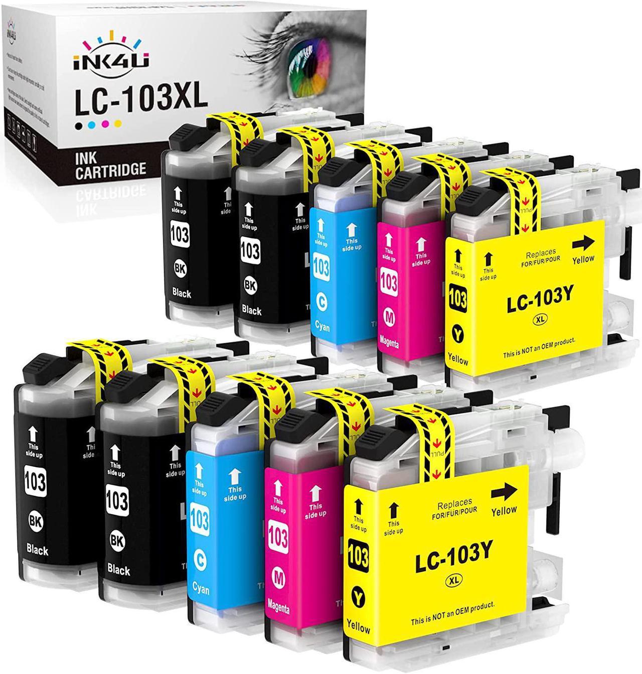 INK4U LC103 LC101 10-Pack Compatible Ink Cartridge Replacement for Brother LC103XL LC101XL (4BK 2C 2M 2Y) High Yield | Works with MFC-J870DW MFC-J6920DW MFC-J6520DW MFC-J450DW MFC-J470DW Printer