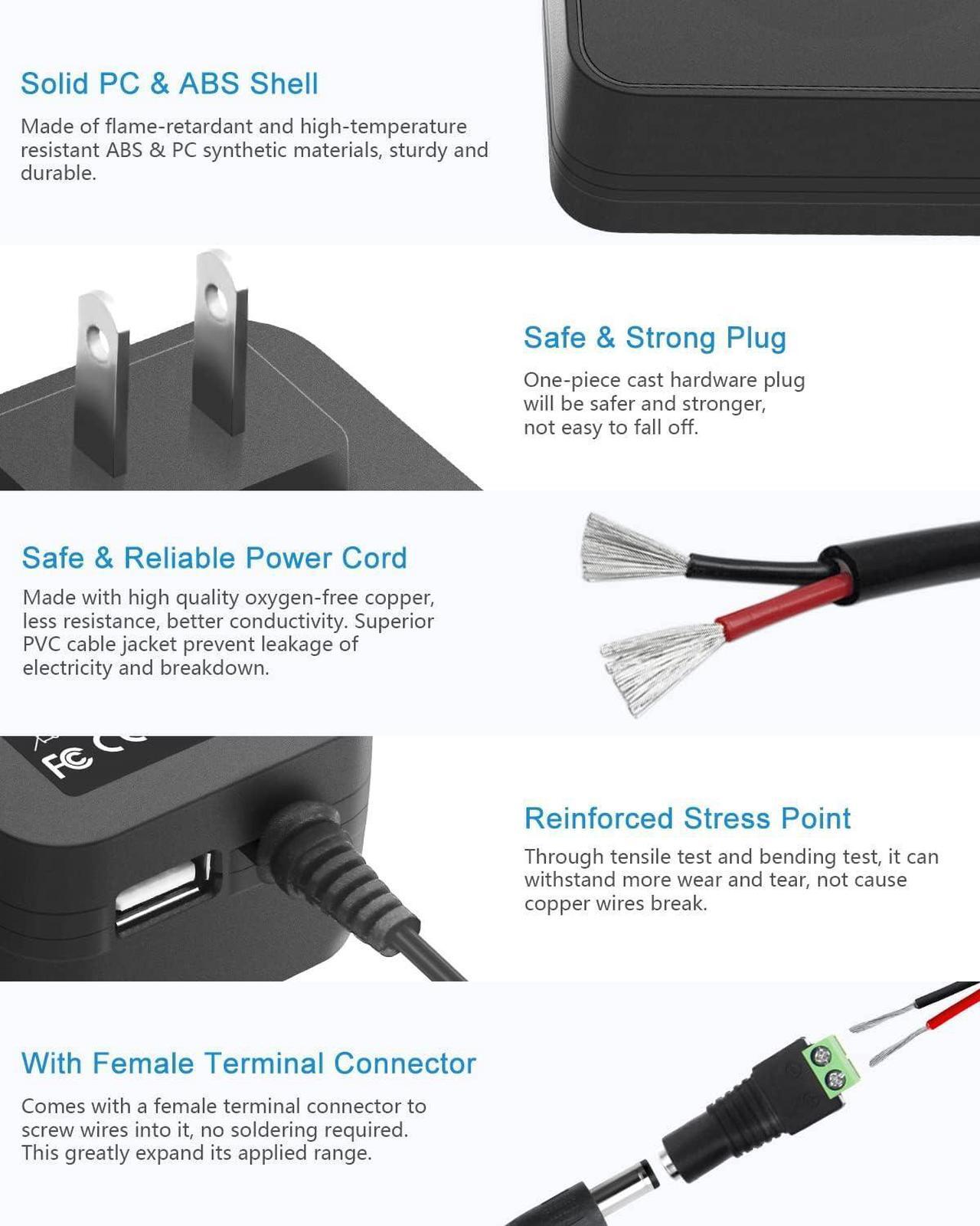 Alt view image 5 of 7 - 30W Universal AC to DC Power Supply Adapter 3V to 12V Adjustable with 14Adapter Tips & USB Port for Household Electronics Routers 2.5A Max
