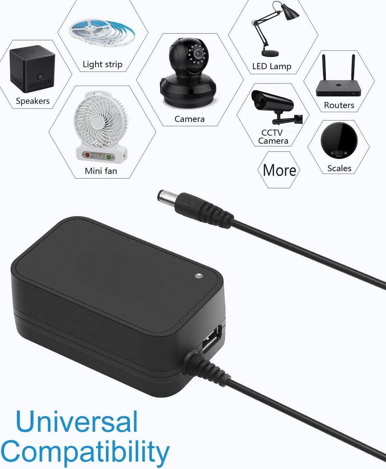 Alt view image 6 of 7 - 30W Universal AC to DC Power Supply Adapter 3V to 12V Adjustable with 14Adapter Tips & USB Port for Household Electronics Routers 2.5A Max
