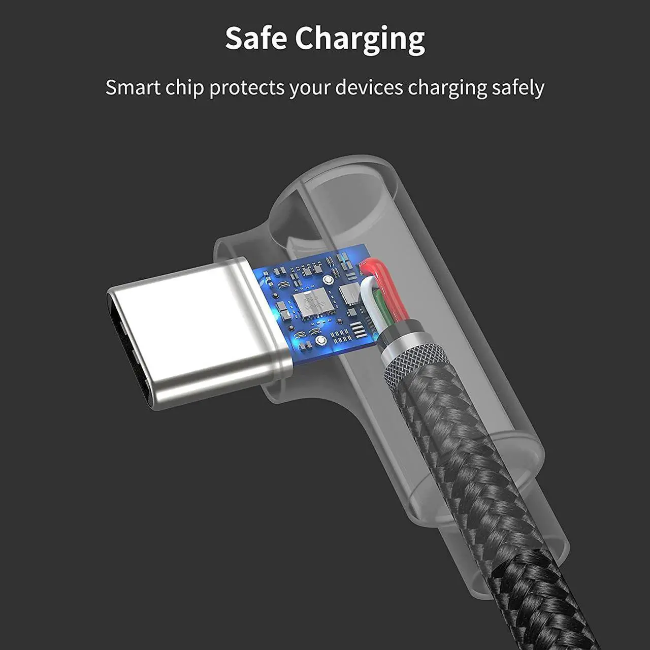 Alt view image 5 of 7 - 1ft Right Angle USB C Cable Fast Charging, 3 Pack 90 Degree USB A to USB Type C Cord Short 3A Compatible with Samsung Galaxy Note 10 S9 S10 S20 S21 Google Pixel 4a 5g LG Stylo 6 5 V60