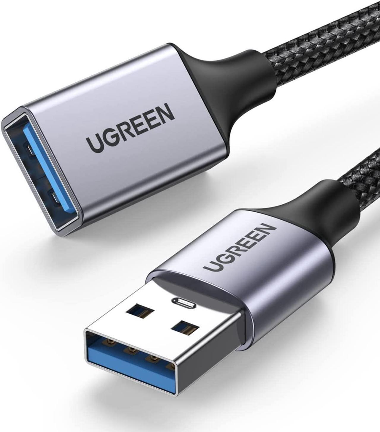 UGREEN USB Extension Cable USB 3.0 Extender Cord Nylon Braided USB A Male to Female Data Transfer Cable for Hard Drive, Oculus Rift, USB Hub, USB Sticks, Mouse, Keyboard, Xbox, Webcam, 10FT