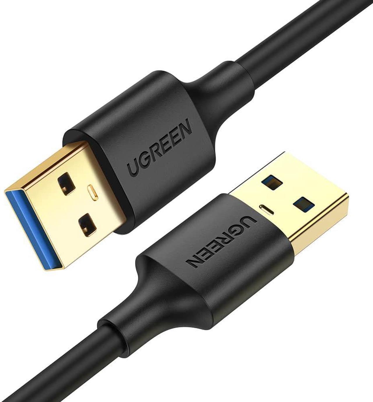 UGREEN USB Cable USB 3.0 A to USB A Cable Type A Male to Male 5Gbps Data Transfer Cord for Hard Drive, TV Box, USB 3.0 Hub, Laptop, DVD Player, TV, Monitor, Camera, Modem and More, 3 Meters