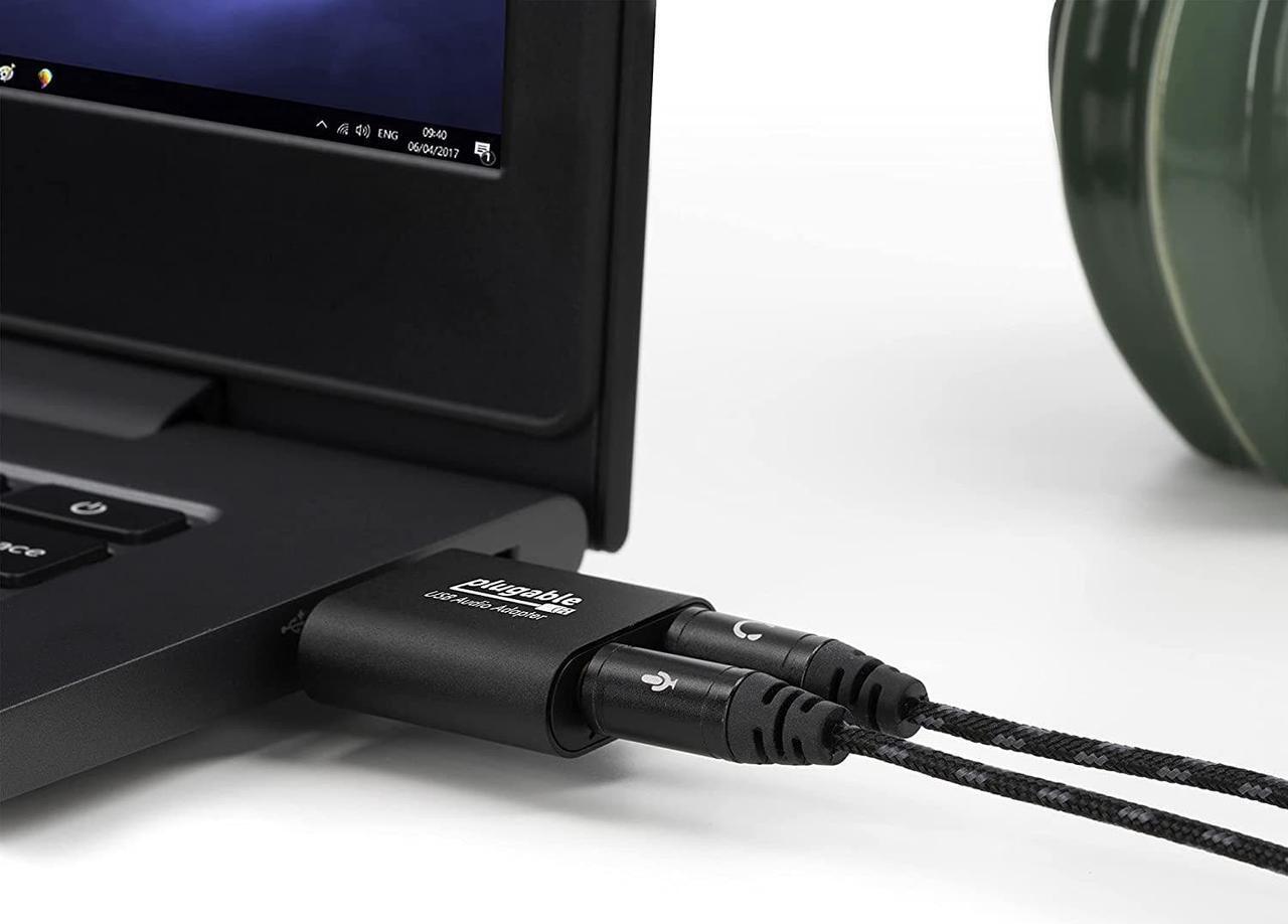 Alt view image 2 of 7 - USB Audio Adapter with 3.5mm Speaker-Headphone and Microphone Jack Add an External Stereo Sound Card to Any PC Compatible with Windows Mac and Linux - Driverless