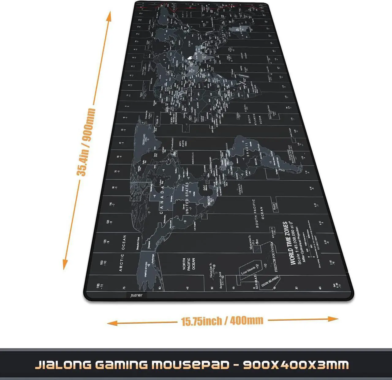 Alt view image 2 of 7 - Mouse Pad Large Gaming Desk Mat Extended Mousepad with Personalized Design Keyboard Pad for Laptop Computer and PC - 35.4 x 15.7 inches Black World Map