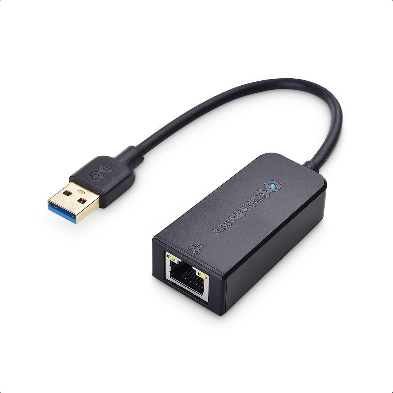 Cable Matters USB to Ethernet Adapter (USB 3.0 to Ethernet, USB 3 to Ethernet, USB to Gigabit Ethernet, USB to RJ45) Supporting 10/100/1000 Mbps Ethernet Network in Black