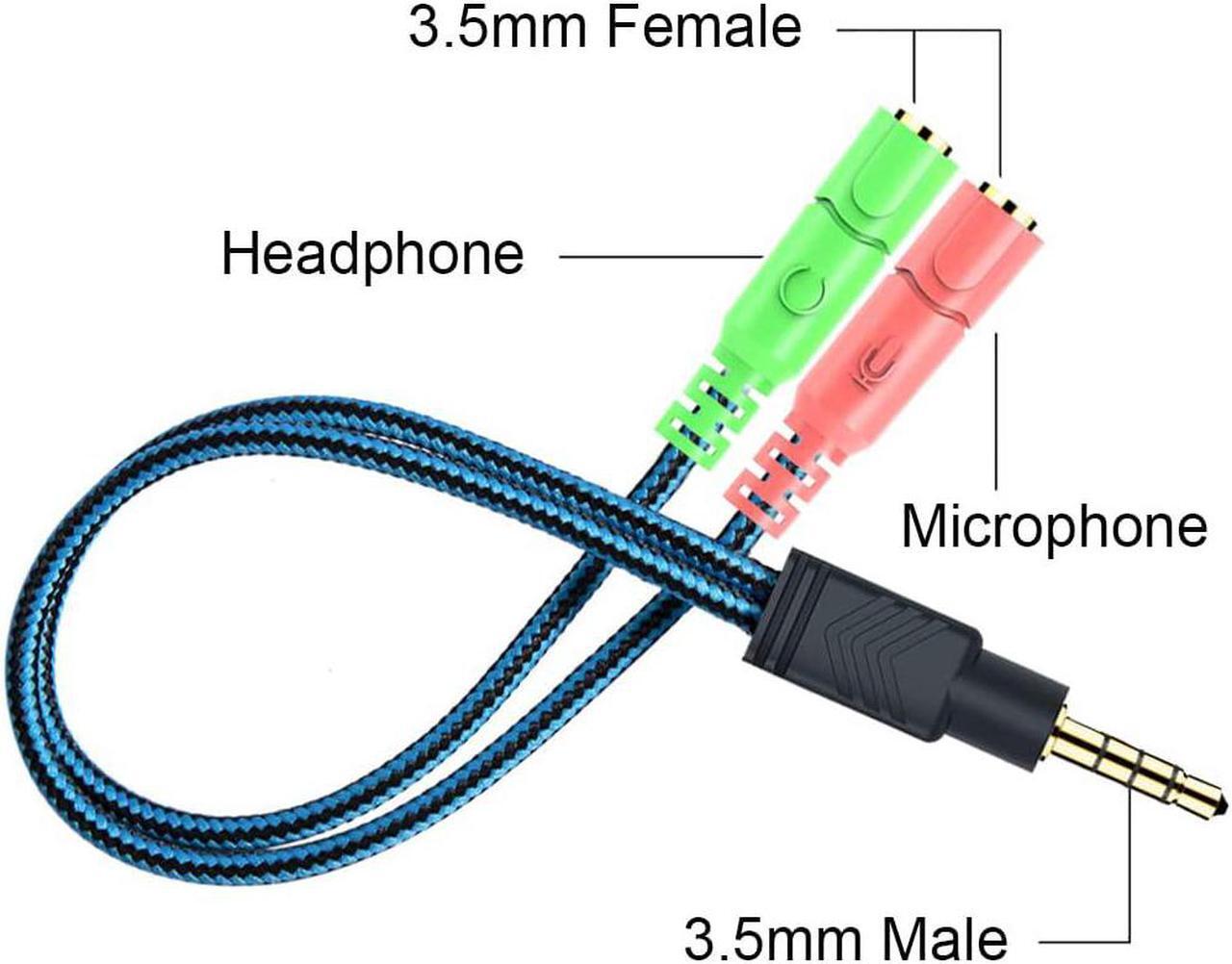 Alt view image 2 of 7 - 3.5mm Jack Cable Headset Adapter Kit Mutual Convertors for Laptop Mac PS4 Smartphone Xbox One Tablet Earphone with Headphone/Microphone Simultaneously Y Splitter Audio 2 Female to 1 Male