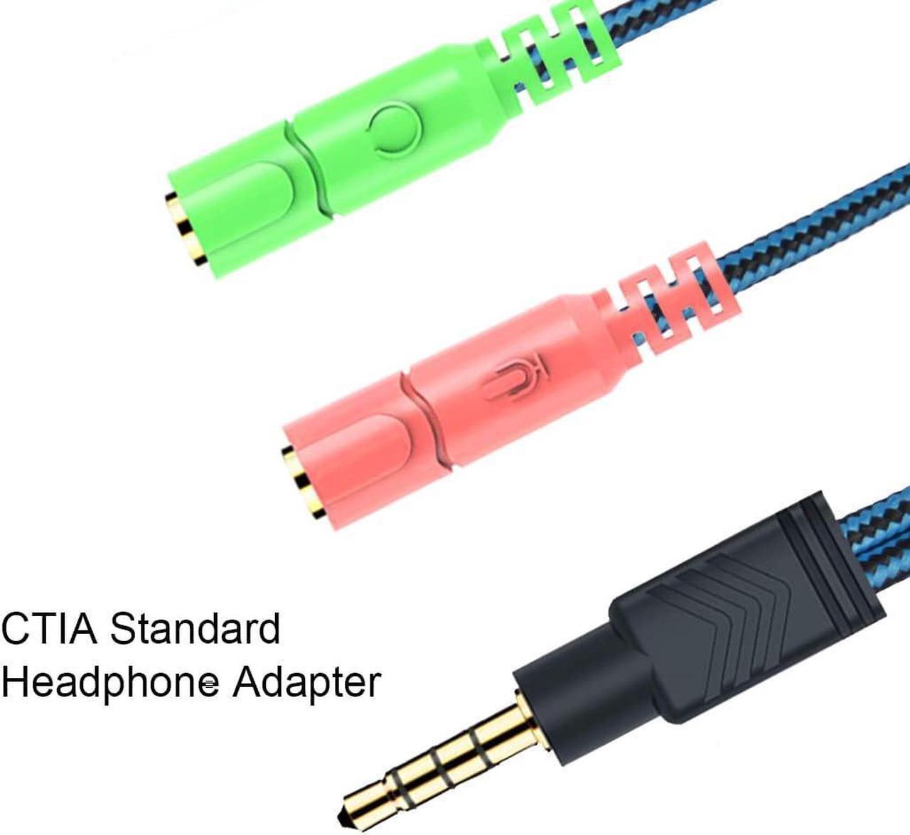 Alt view image 4 of 7 - 3.5mm Jack Cable Headset Adapter Kit Mutual Convertors for Laptop Mac PS4 Smartphone Xbox One Tablet Earphone with Headphone/Microphone Simultaneously Y Splitter Audio 2 Female to 1 Male