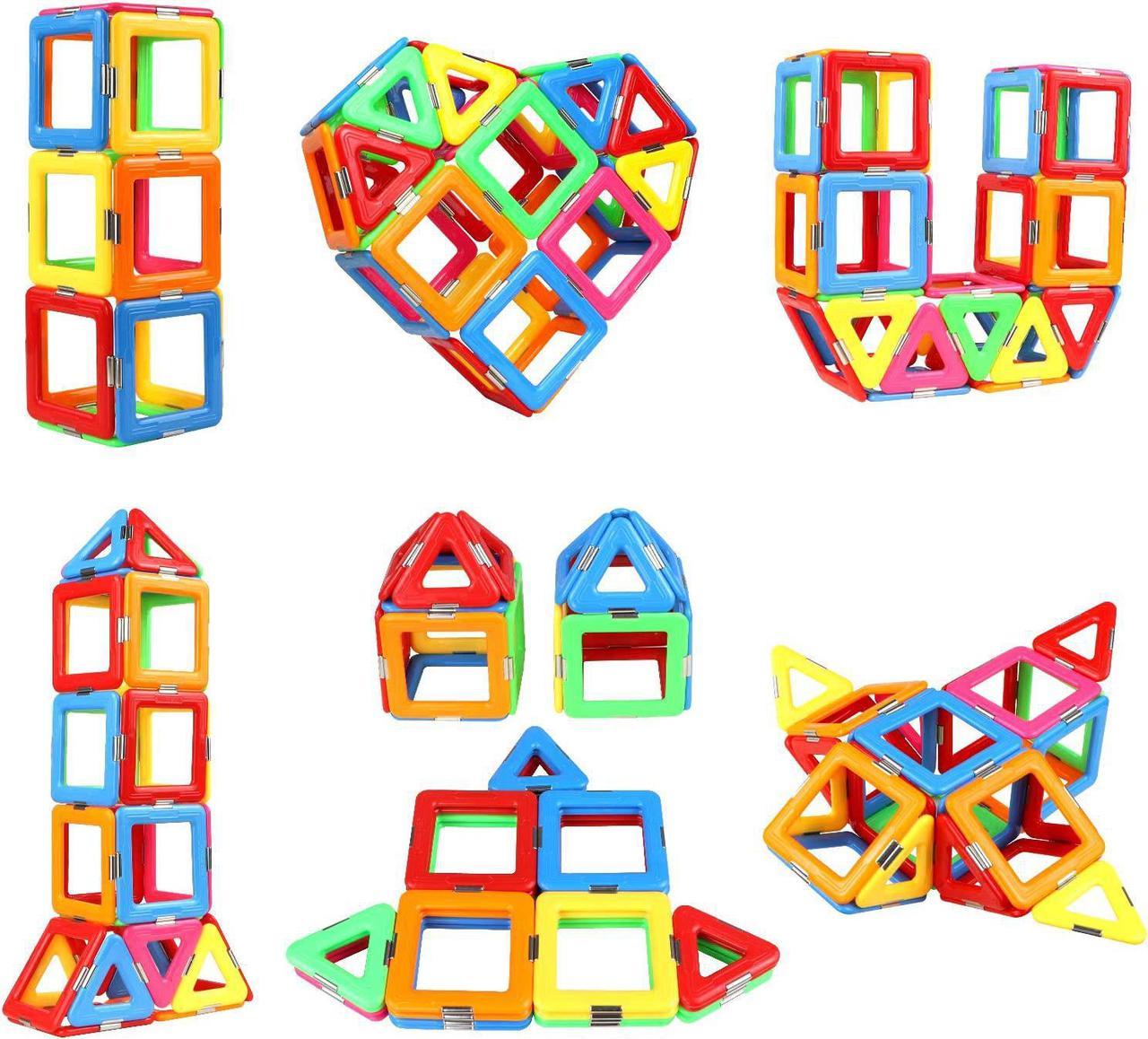 Upgraded Magnetic Blocks Tough Building Tiles STEM Toys for 3+ Year Old Boys and Girls Learning by Playing Games for Toddlers Kids Toys Compatible with Major Brands Building Blocks - Starter Set