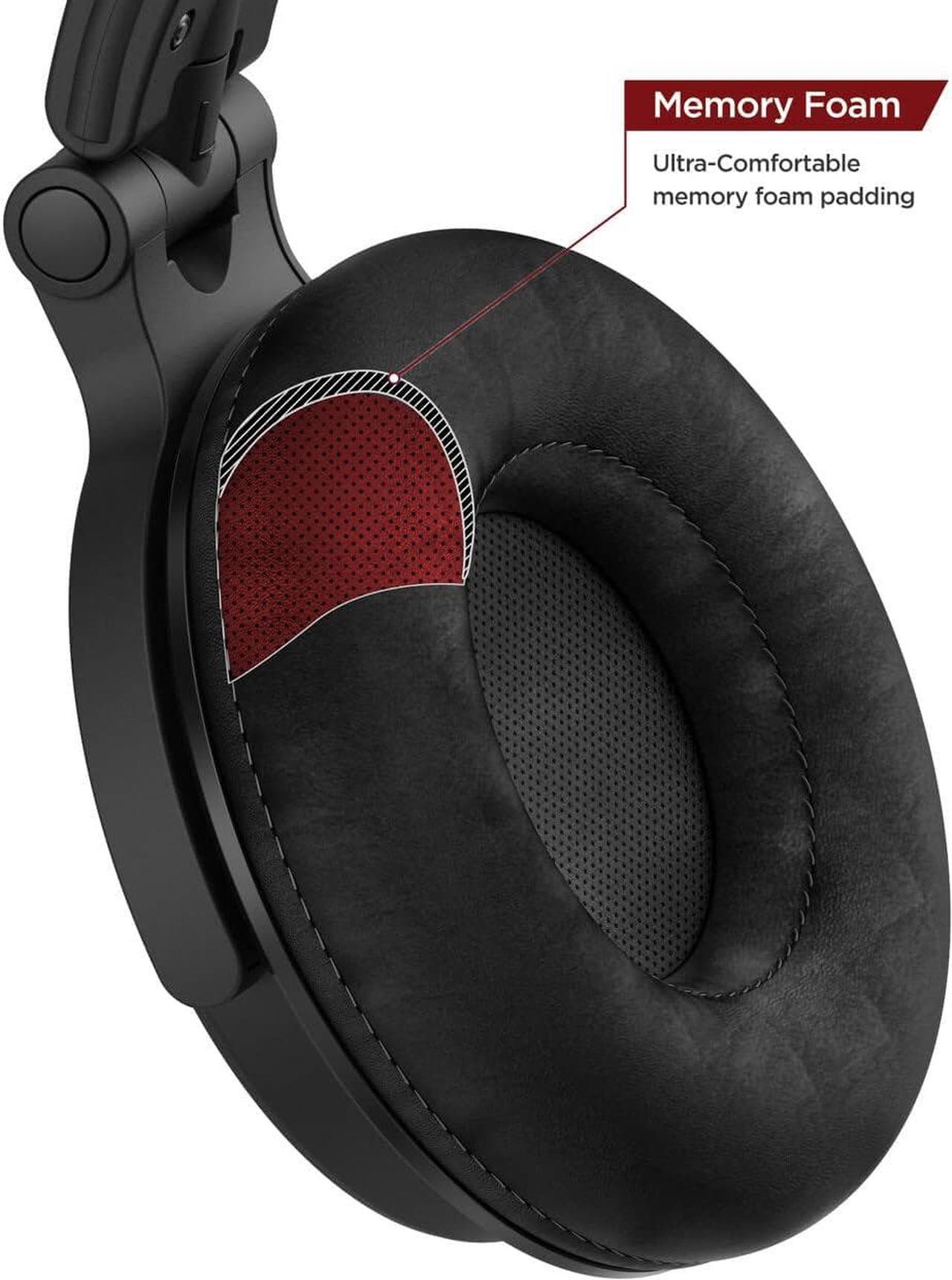 Alt view image 7 of 7 - Thore Over Ear iPhone Headphones with Lightning Connector (Apple MFi Certified)  Closed Back Studio DJ Monitor Earphones (50mm Neodymium Drivers) (V200 Black/Red)