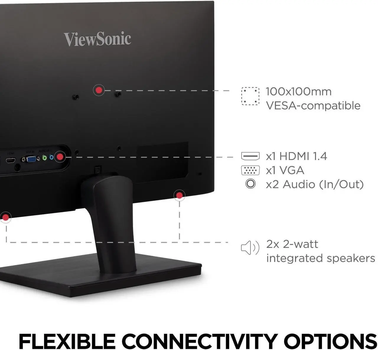 Alt view image 6 of 7 - ViewSonic VS2447M 24 Inch 1080p Monitor with 75Hz, AMD FreeSync, Thin Bezels, Eye Care, HDMI, VGA Inputs for Gaming and Home Office
