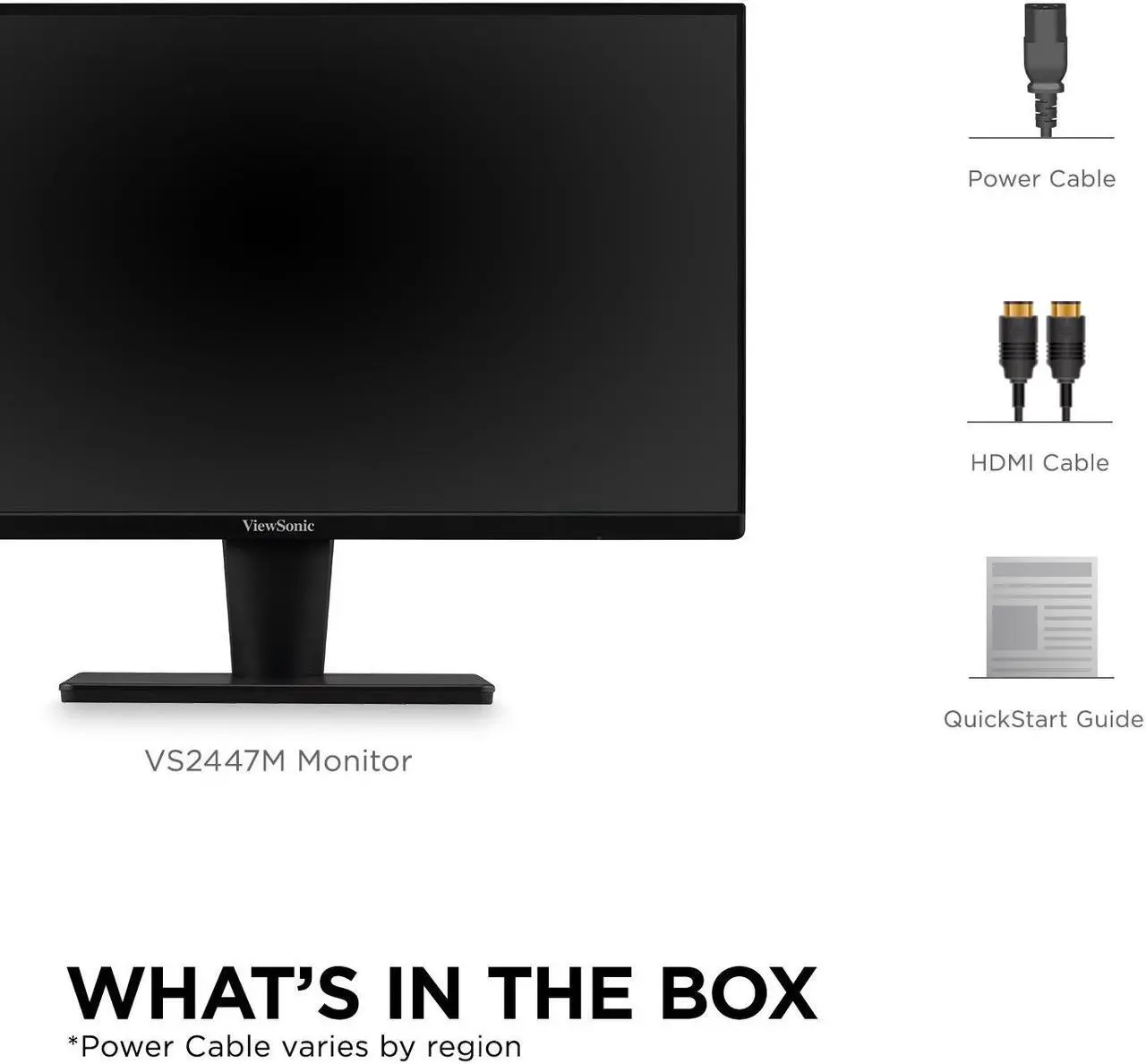 Alt view image 7 of 7 - ViewSonic VS2447M 24 Inch 1080p Monitor with 75Hz, AMD FreeSync, Thin Bezels, Eye Care, HDMI, VGA Inputs for Gaming and Home Office