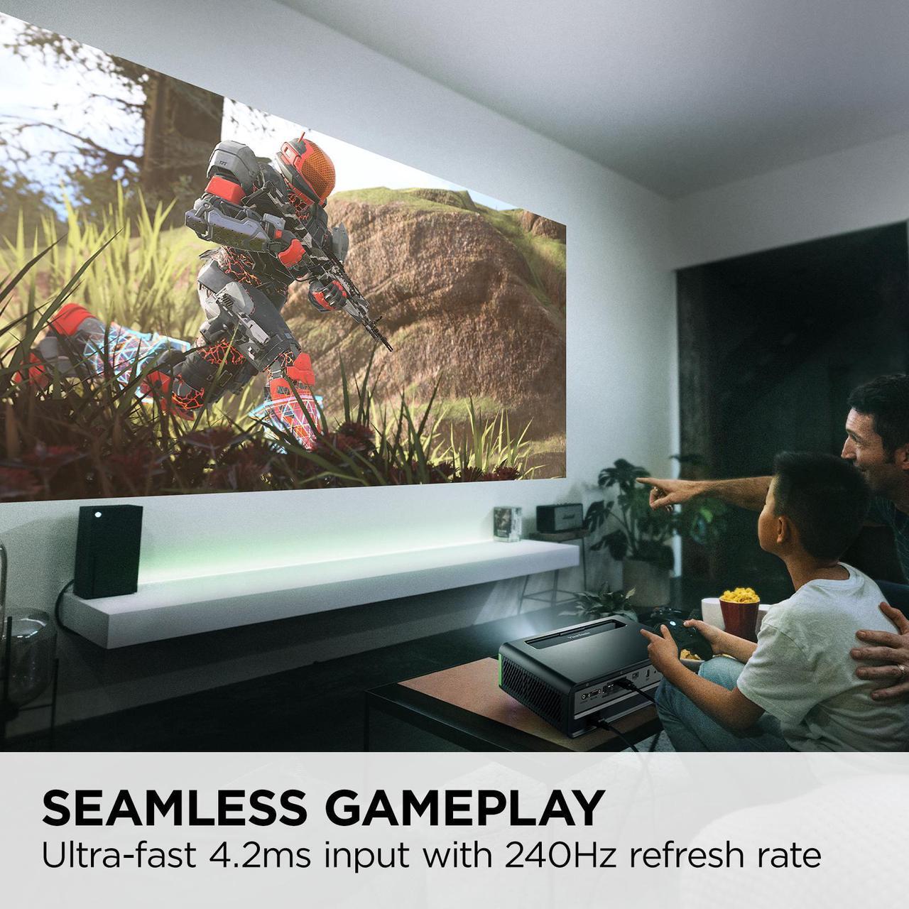 Alt view image 3 of 14 - ViewSonic X2-4K UHD Short Throw Projector with 2000 Lumens, Cinematic Colors, 1.2x Optical Zoom, H&V Keystone, Corner Adjustment and HDR/HLG Support