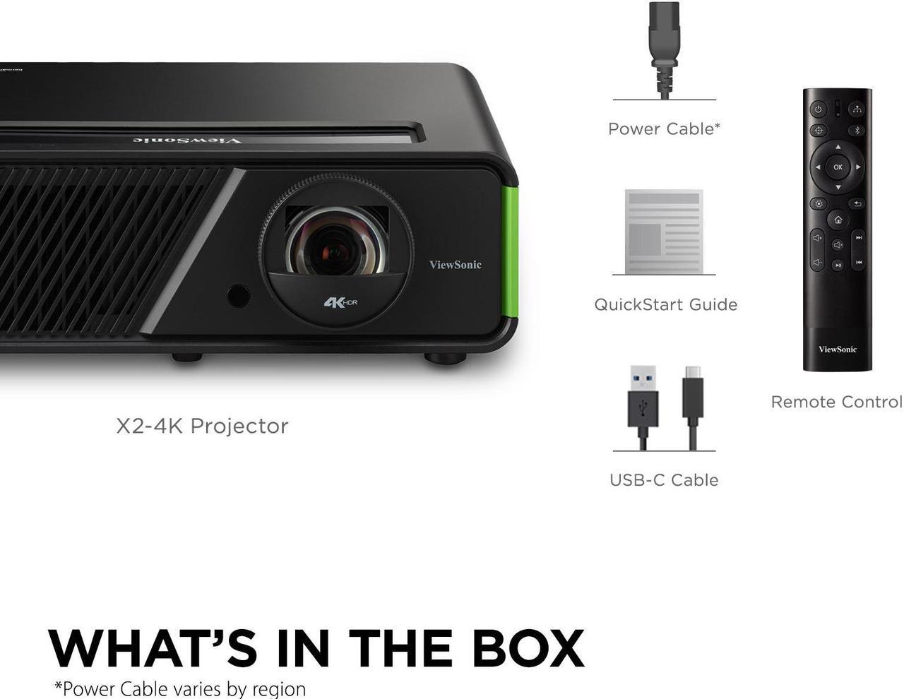 Alt view image 8 of 14 - ViewSonic X2-4K UHD Short Throw Projector with 2000 Lumens, Cinematic Colors, 1.2x Optical Zoom, H&V Keystone, Corner Adjustment and HDR/HLG Support