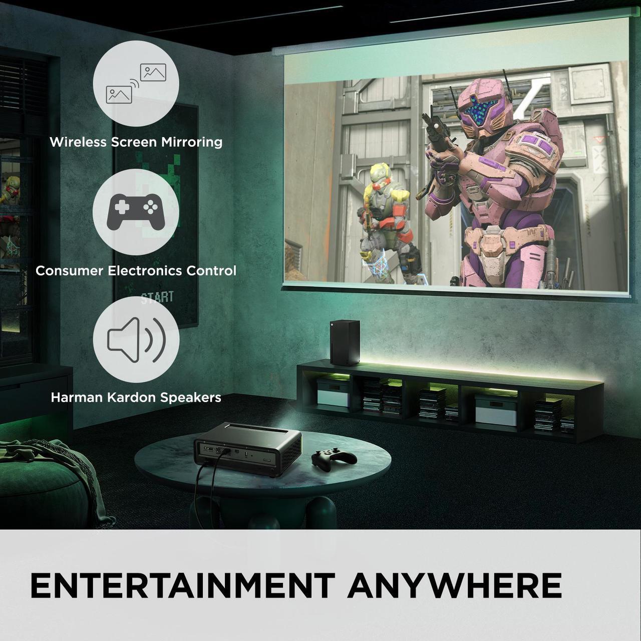Alt view image 4 of 14 - ViewSonic X2-4K UHD Short Throw Projector with 2000 Lumens, Cinematic Colors, 1.2x Optical Zoom, H&V Keystone, Corner Adjustment and HDR/HLG Support