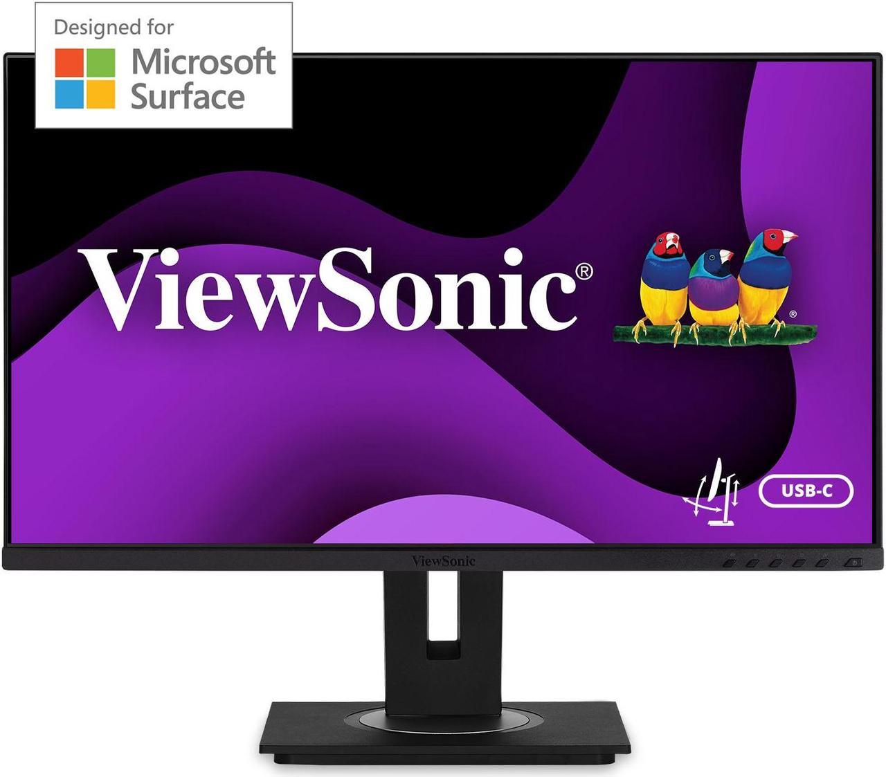 ViewSonic VG275 27 Inch IPS 1080p Monitor Designed for Surface with advanced ergonomics, 60W USB C, HDMI and DisplayPort inputs for Home and Office