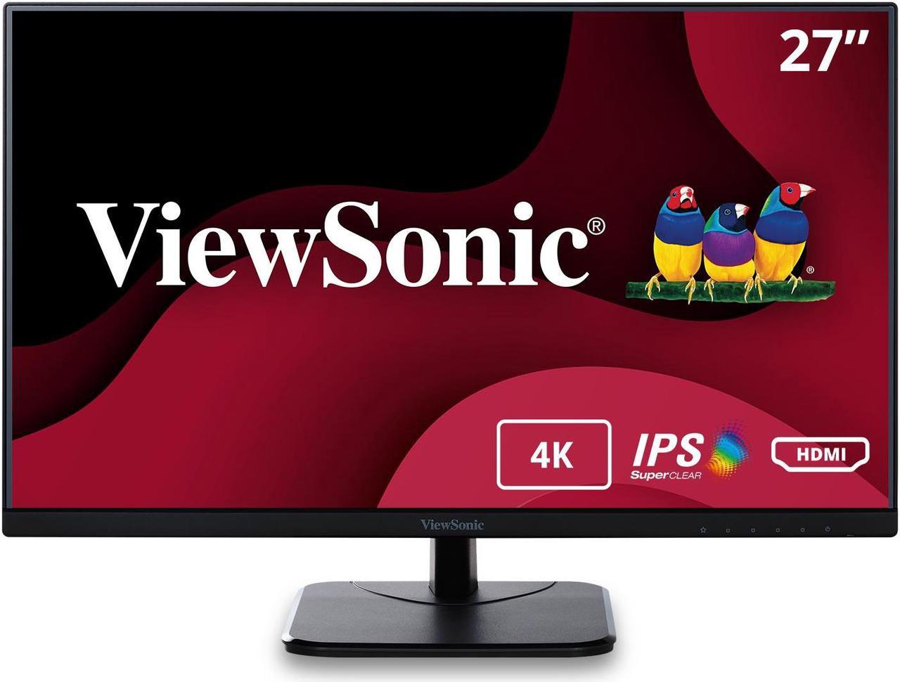 ViewSonic VA2756-4K-MHD 27 Inch IPS 4K Monitor with Ultra-Thin Bezels, HDMI and DisplayPort Inputs for Home and Office