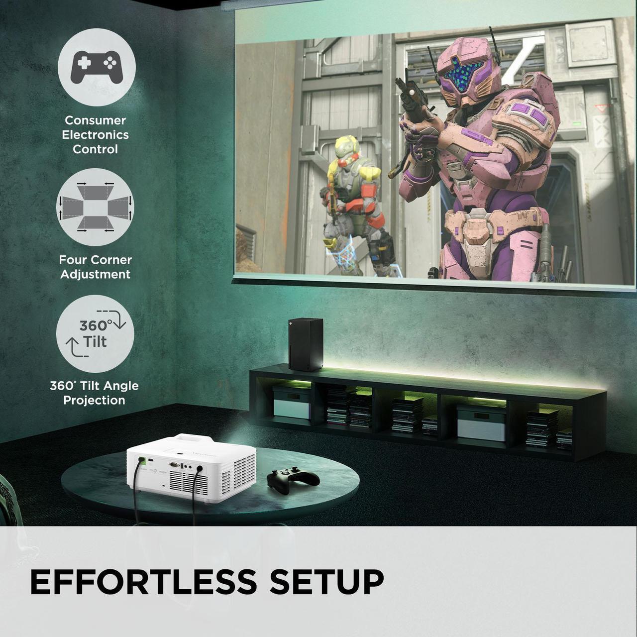 Alt view image 4 of 9 - ViewSonic LX700-4K UHD 3500 Lumens 4K Laser Projector Designed for Xbox