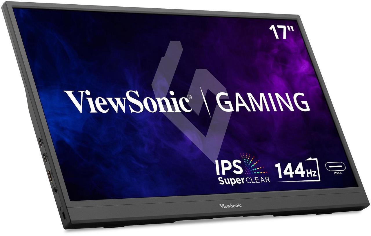 Main image of ViewSonic VX1754 17 Inch 1080p IPS Portable Gaming Monitor with 144Hz, AMD FreeSync,2 Way Powered 60W USB C, Mini HDMI, and Built-in Stand with Protective Cover