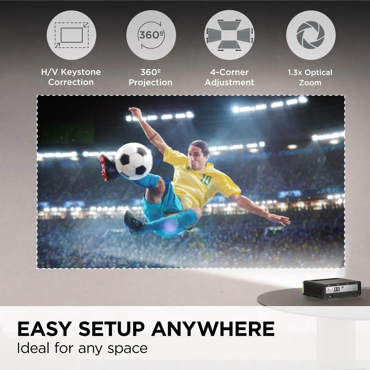 Alt view image 5 of 14 - ViewSonic X1-4KPRO UHD 4K LED Projector Designed for Xbox with Built-in Google TV and Netflix, 2500 Lumens, H/V Keystone, 4 Corner Adjustment, 1.3x Optical Zoom for Smart Home Theater