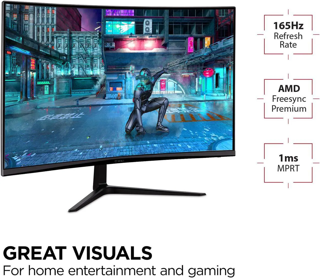 Alt view image 2 of 16 - ViewSonic VX3218C-2K 32 Inch Curved 1440p 1ms 165Hz Gaming Monitor with AMD FreeSync Premium, Eye Care, HDMI and Display Port