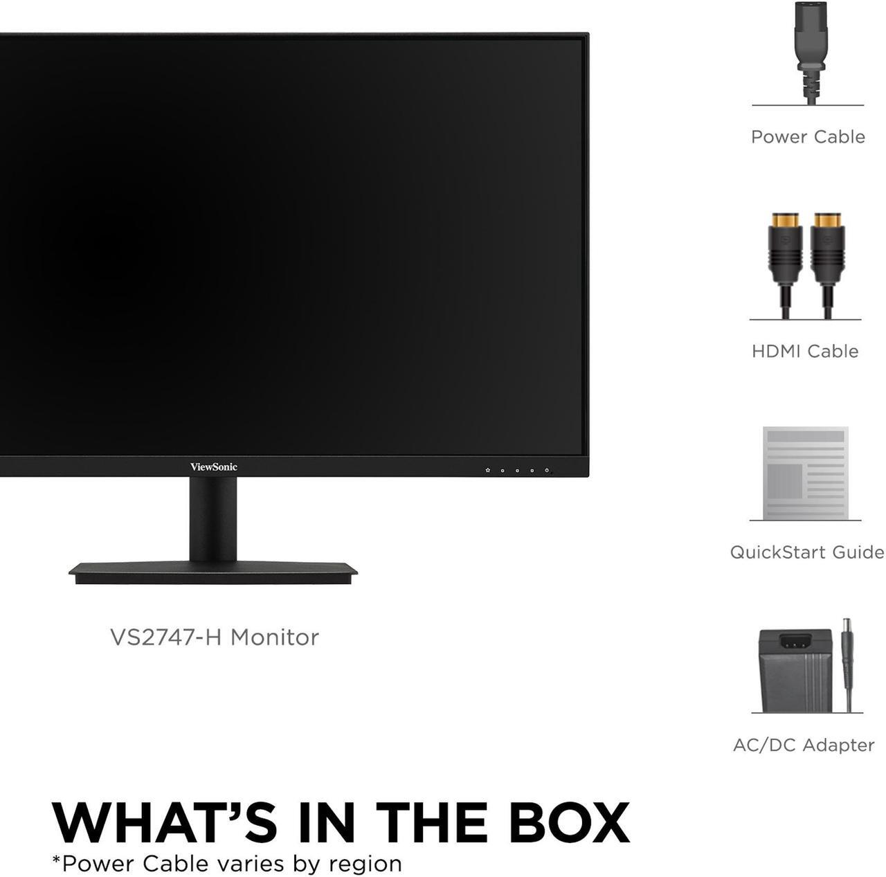 Alt view image 7 of 7 - ViewSonic VS2747-H 27 Inch 1080p IPS Monitor with 100Hz, Variable Refresh Rate, Thin Bezels, Eye Care, HDMI, VGA