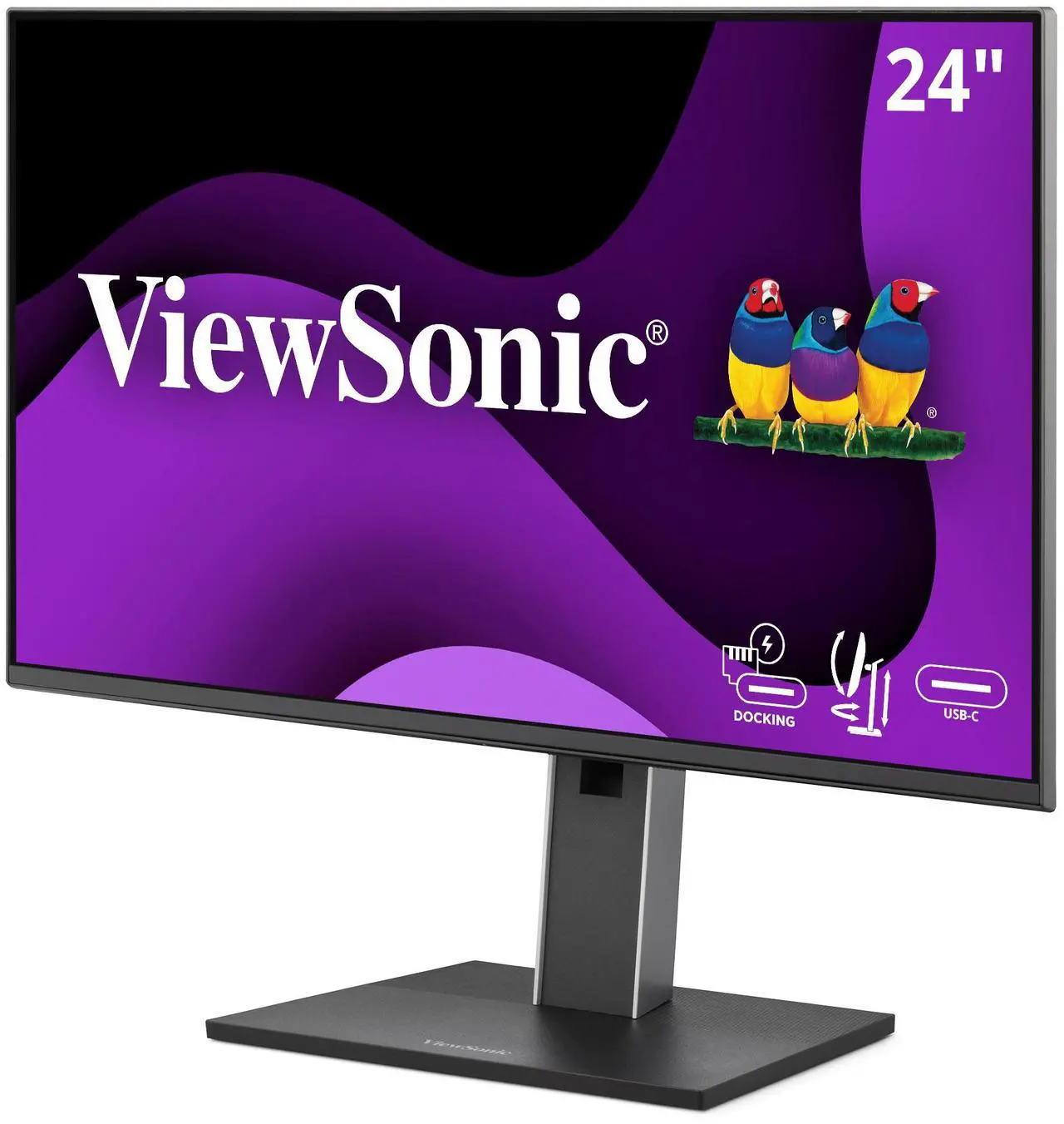 Alt view image 2 of 15 - ViewSonic VG2458 24 Inch 1080p IPS Docking Monitor with Advanced Ergonomics, 100W USB C, 5-port USB Hub, HDMI, DisplayPort, and Daisy Chain for Home and Office