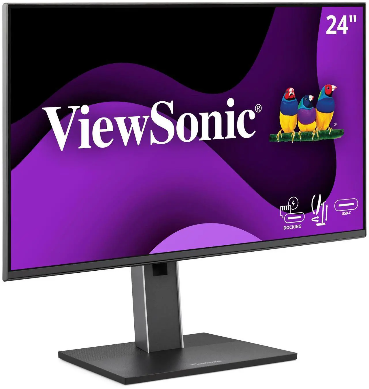 Alt view image 3 of 15 - ViewSonic VG2458 24 Inch 1080p IPS Docking Monitor with Advanced Ergonomics, 100W USB C, 5-port USB Hub, HDMI, DisplayPort, and Daisy Chain for Home and Office