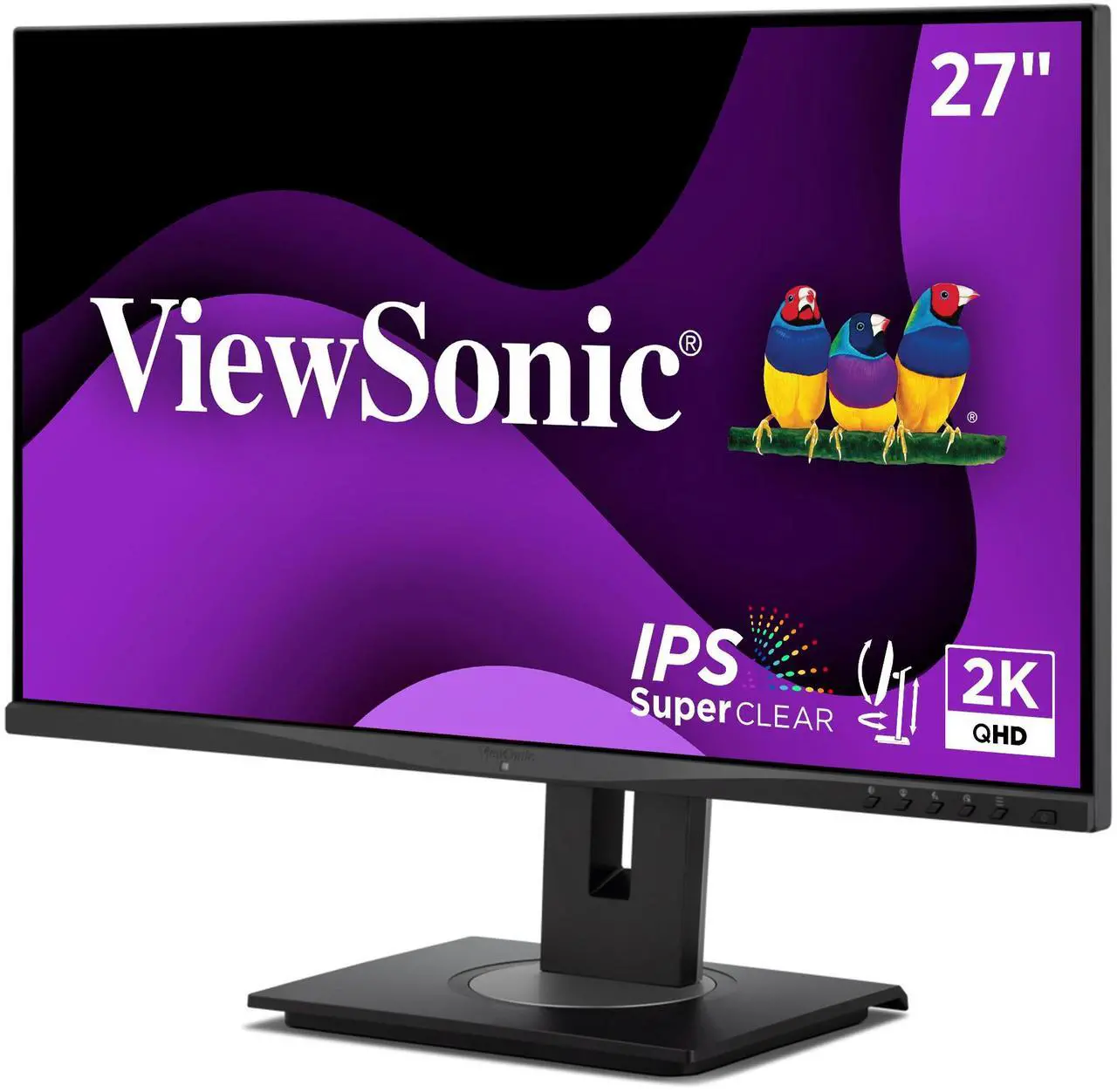 Alt view image 2 of 20 - ViewSonic VG2748A-2K 27 Inch IPS QHD Ergonomic Monitor with Ambient Light Sensor, Auto Screen Dimmer, Screen Privacy Alert, USB HUB, DisplayPort, HDMI, and VGA for Home and Office