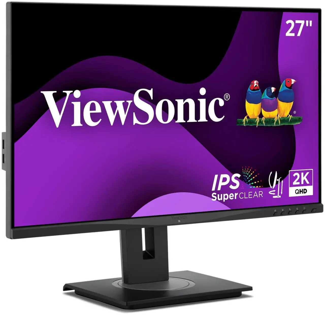 Alt view image 3 of 20 - ViewSonic VG2748A-2K 27 Inch IPS QHD Ergonomic Monitor with Ambient Light Sensor, Auto Screen Dimmer, Screen Privacy Alert, USB HUB, DisplayPort, HDMI, and VGA for Home and Office