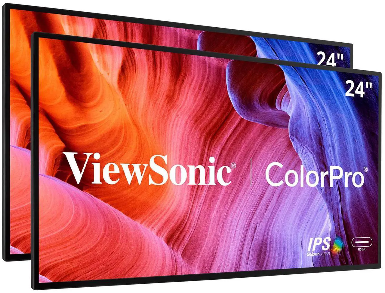 Main image of ViewSonic VP2468A_H2 24" Premium Dual Pack Head-Only IPS 1080p Monitor with Advanced Ergonomics, ColorPro 100% sRGB REC 709, 14-bit 3D LUT, Eye Care, and 65W USB C for Home and Office