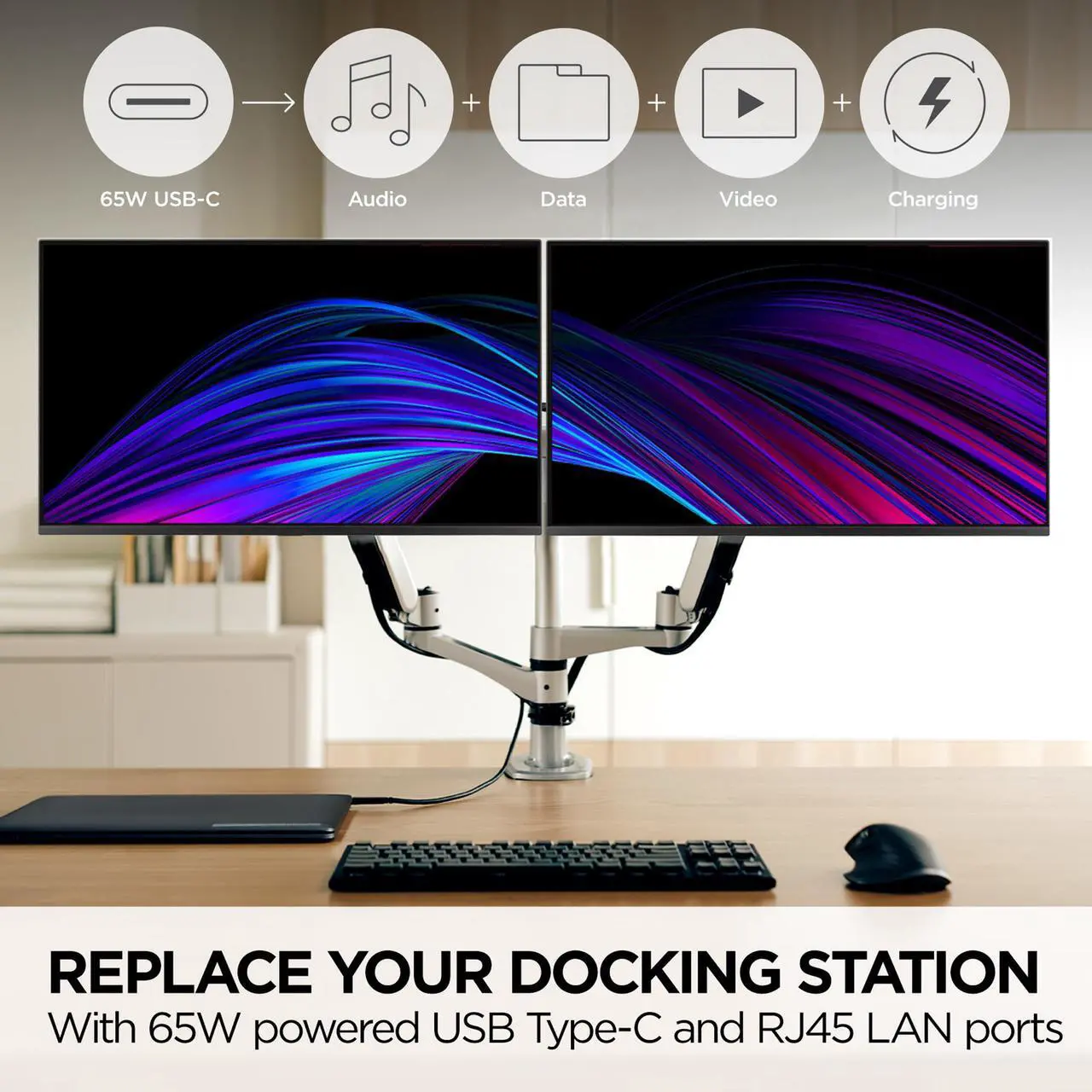 Alt view image 4 of 15 - ViewSonic VP2468A_H2 24" Premium Dual Pack Head-Only IPS 1080p Monitor with Advanced Ergonomics, ColorPro 100% sRGB REC 709, 14-bit 3D LUT, Eye Care, and 65W USB C for Home and Office