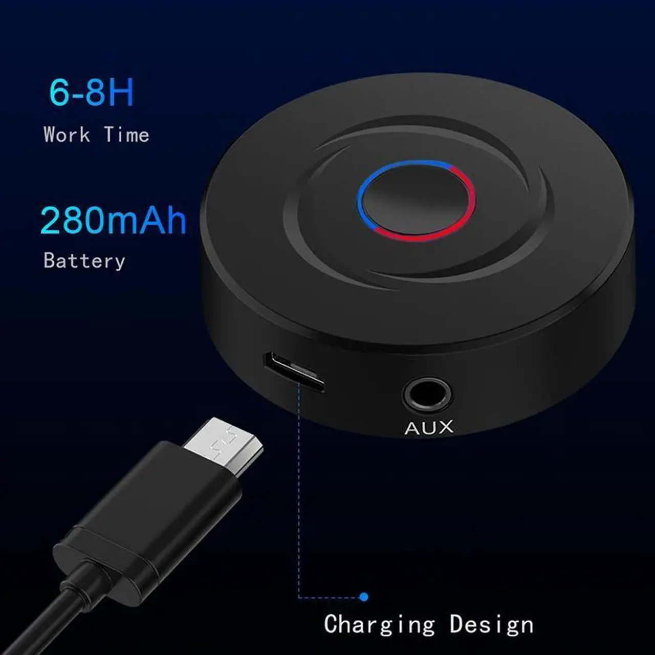 Alt view image 2 of 5 - 2 IN 1 Bluetooth 5.0 4.2 Receiver Transmitter RCA 3.5mm 3.5 Jack AUX Stereo Car Wireless Audio Adapter For PC TV Speaker