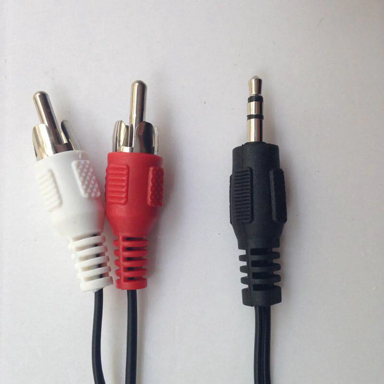Alt view image 4 of 4 - 3.5mm Jack Aux to 2 RCA Audio Video Cable Stereo Y Splitter Cable AV Adapter 2RCA Cord Wire For PC DVD TV VCR Speakers Camera 1m