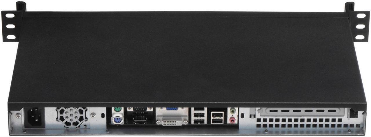 Alt view image 2 of 5 - 1U Server Chassis / Standard 19 "rack-mount server chassis / Aluminum ears and handles / Suitable for installation of 170mm * 170mm (Mini-ITX) motherboard / empty chassis
