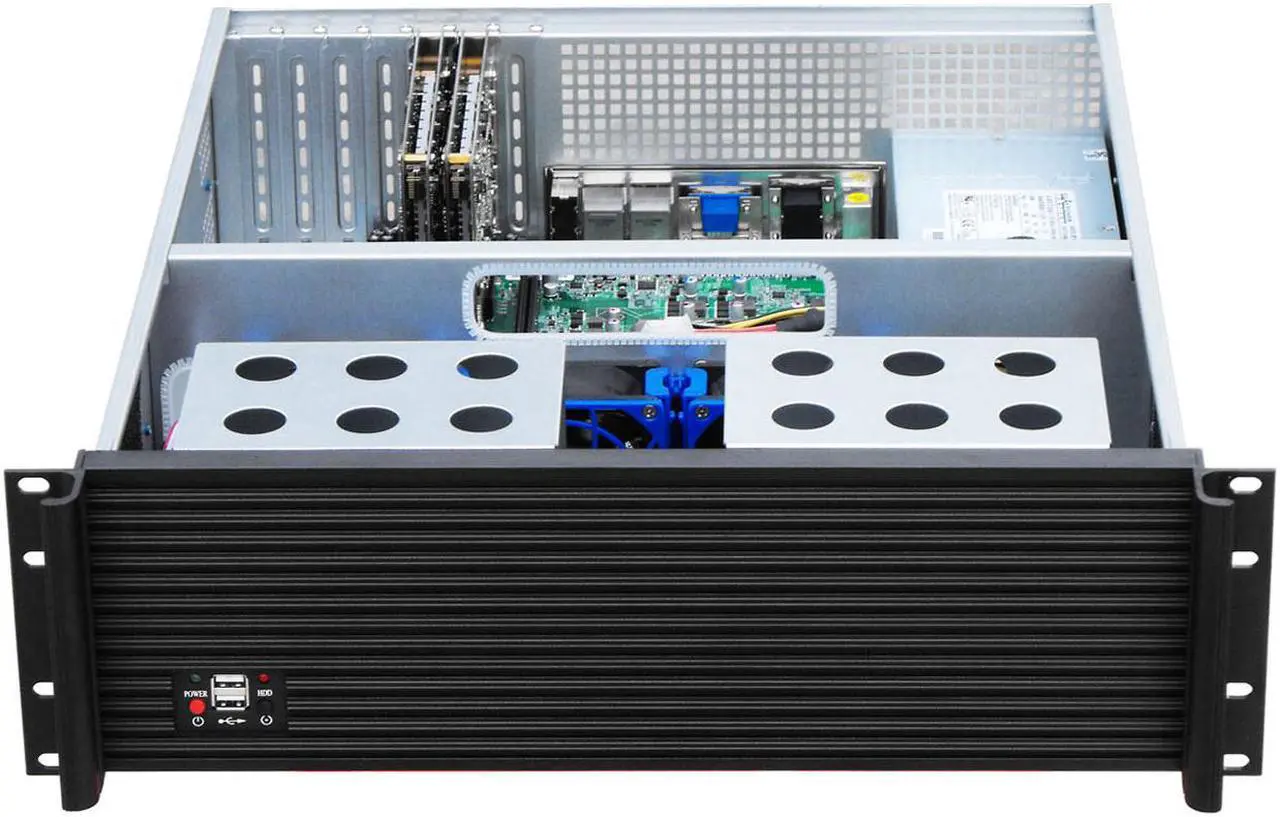 Alt view image 3 of 7 - 3U server chassis / standard 19-inch rack server chassis / suitable for installing various motherboards of ATX 12 "× 9.6" and below size / empty chassis